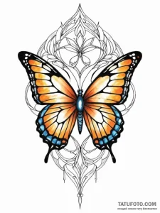 Tattoo sketch a butterfly whose wings are sta... - эскиз тату (№1751044608_0, 27.06.2025 17:16) — Tatufoto.com