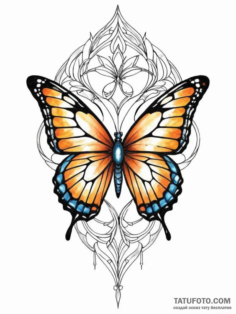 Tattoo sketch a butterfly whose wings are sta... - эскиз тату (№1751044608_0, 27.06.2025 17:16) — Tatufoto.com