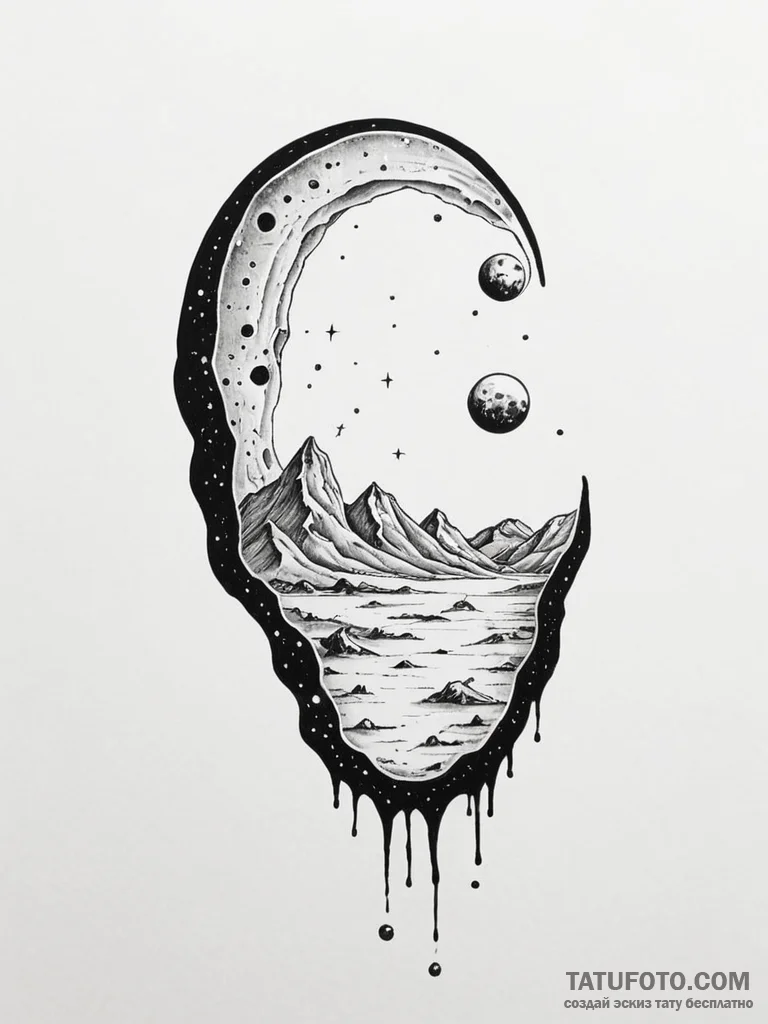 Tattoo sketch a single footprint left on a st... - эскиз тату (№1751045715_0, 27.06.2025 17:35) — Tatufoto.com