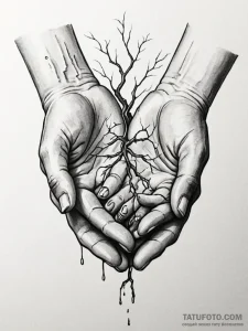 Tattoo design a person's hands held together,... - эскиз тату (№1751045959_0, 27.06.2025 17:39) — Tatufoto.com