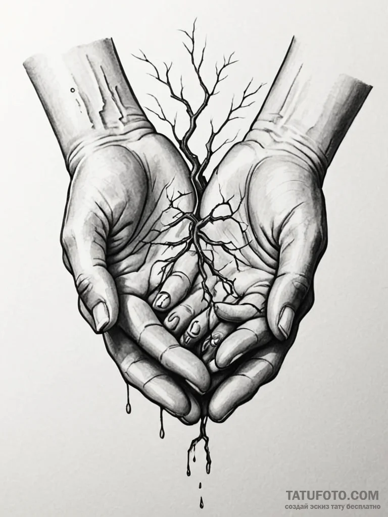 Tattoo design a person's hands held together,... - эскиз тату (№1751045959_0, 27.06.2025 17:39) — Tatufoto.com