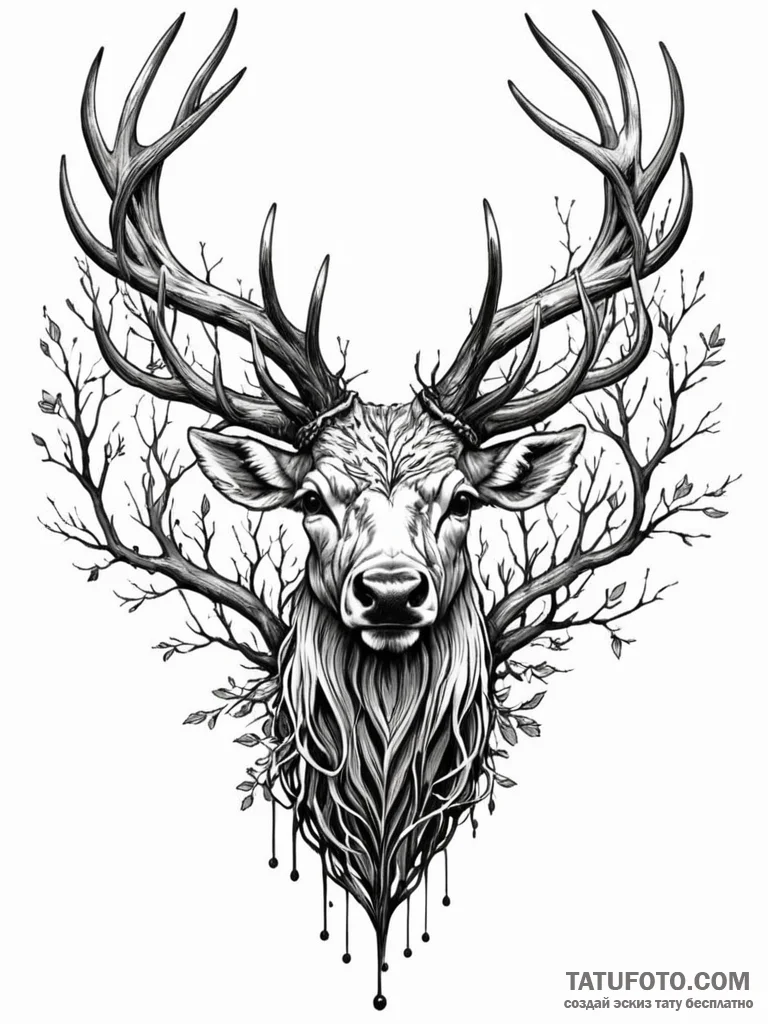 Tattoo sketch a powerful, gnarled tree that i... - эскиз тату (№1751046269_0, 27.06.2025 17:44) — Tatufoto.com