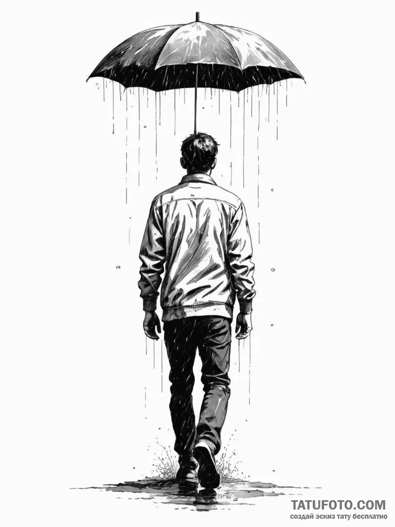 Tattoo sketch a person's silhouette with thei... - эскиз тату (№1751046425_0, 27.06.2025 17:47) — Tatufoto.com