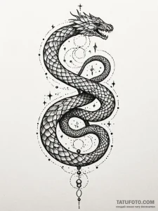 Tattoo design an uroboros serpent, its scales... - эскиз тату (№1751046501_0, 27.06.2025 17:48) — Tatufoto.com