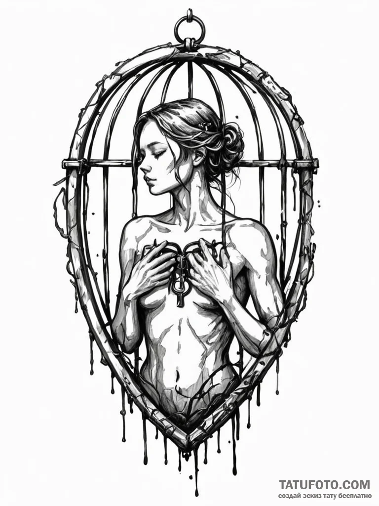 Tattoo sketch a person's silhouette with a lo... - эскиз тату (№1751048314_0, 27.06.2025 18:18) — Tatufoto.com