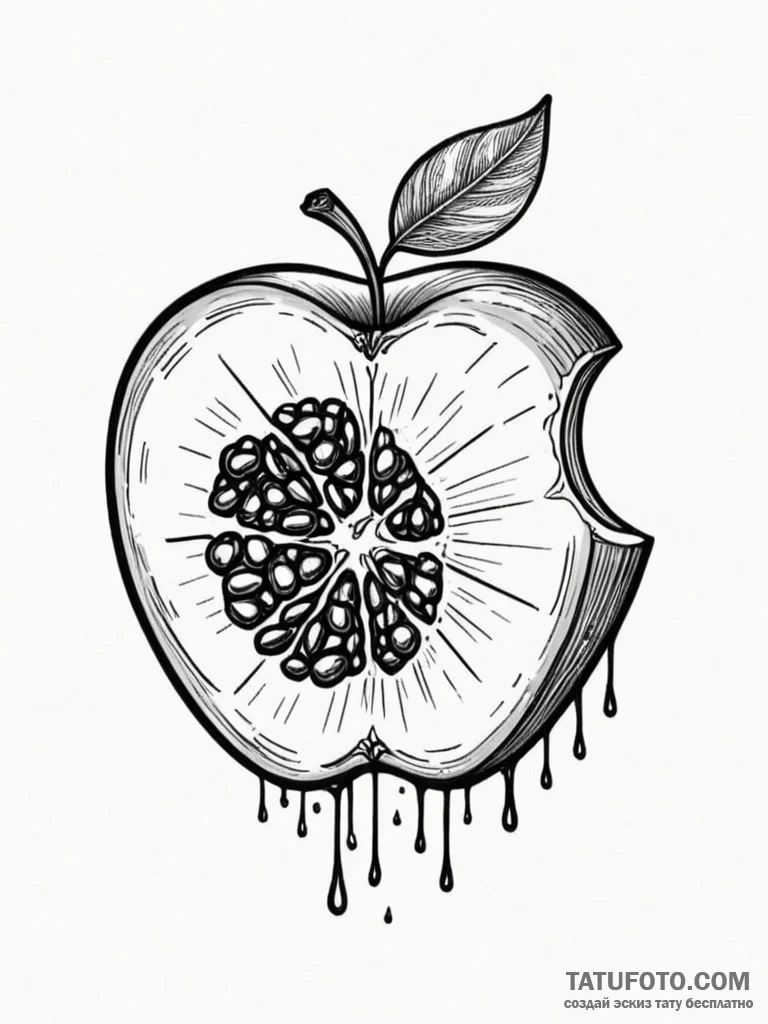 Tattoo design a single, perfect piece of frui... - эскиз тату (№1751049114_0, 27.06.2025 18:31) — Tatufoto.com