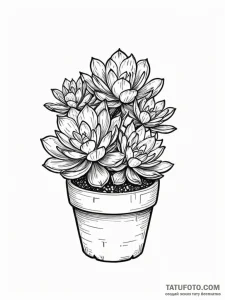 Tattoo design a series of small, potted succu... - эскиз тату (№1751049277_0, 27.06.2025 18:34) — Tatufoto.com