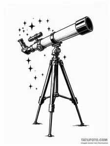Tattoo design a telescope that is not looking... - эскиз тату (№1751049372_0, 27.06.2025 18:36) — Tatufoto.com