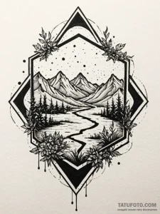 Tattoo design an abstract tattoo where a dens... - эскиз тату (№1751049624_0, 27.06.2025 18:40) — Tatufoto.com