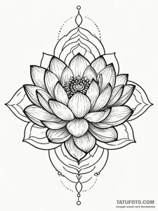 Tattoo design a lotus flower as a mandala, wi... - эскиз тату (№1751050105_0, 27.06.2025 18:48) — Tatufoto.com
