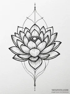 Tattoo sketch a lotus flower made of folded p... - эскиз тату (№1751050607_0, 27.06.2025 18:56) — Tatufoto.com