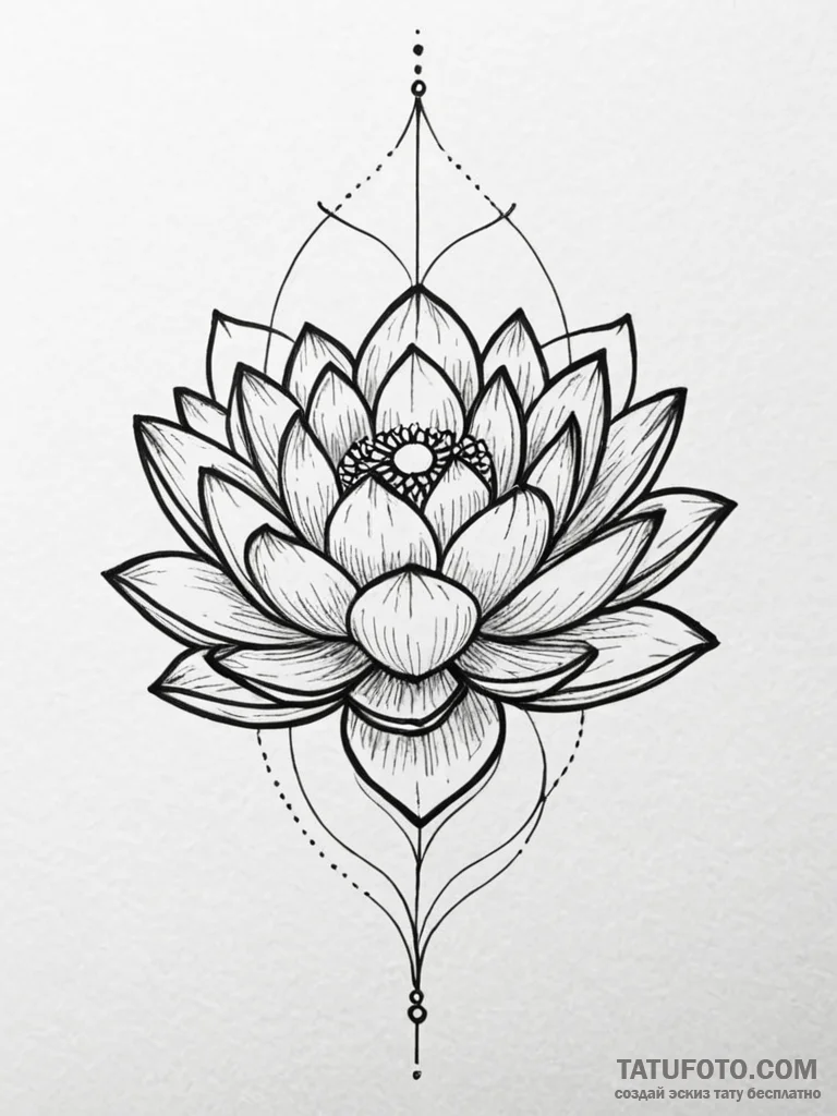 Tattoo sketch a lotus flower made of folded p... - эскиз тату (№1751050607_0, 27.06.2025 18:56) — Tatufoto.com