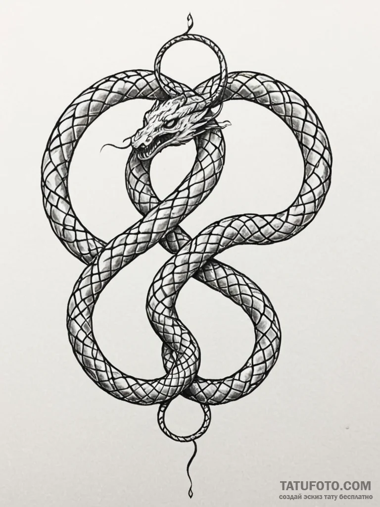 Tattoo design an uroboros serpent forming the... - эскиз тату (№1751050689_0, 27.06.2025 18:58) — Tatufoto.com