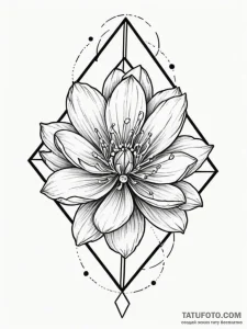 Tattoo sketch a geometric crystal, with a rea... - эскиз тату (№1751051867_0, 27.06.2025 19:17) — Tatufoto.com