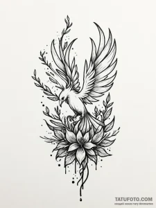 Tattoo sketch a plant growing from a pile of... - эскиз тату (№1751052175_0, 27.06.2025 19:22) — Tatufoto.com