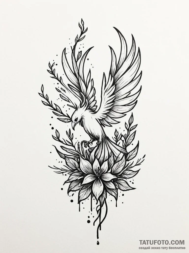 Tattoo sketch a plant growing from a pile of... - эскиз тату (№1751052175_0, 27.06.2025 19:22) — Tatufoto.com