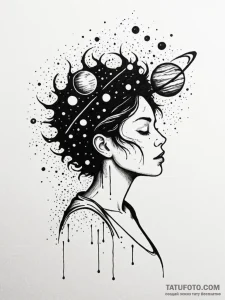 Tattoo sketch a person's silhouette with thei... - эскиз тату (№1751052988_0, 27.06.2025 19:36) — Tatufoto.com