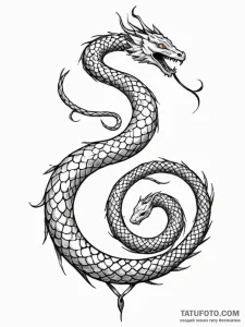 Tattoo sketch an uroboros serpent forming a p... - эскиз тату (№1751053586_0, 27.06.2025 19:46) — Tatufoto.com