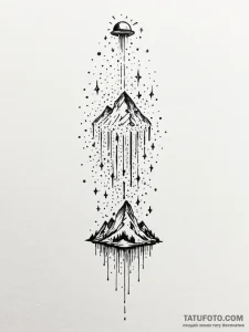 Tattoo sketch a meteor shower, but each meteo... - эскиз тату (№1751054536_0, 27.06.2025 20:02) — Tatufoto.com