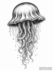 Tattoo sketch a cosmic jellyfish, its bell a... - эскиз тату (№1751054629_0, 27.06.2025 20:03) — Tatufoto.com