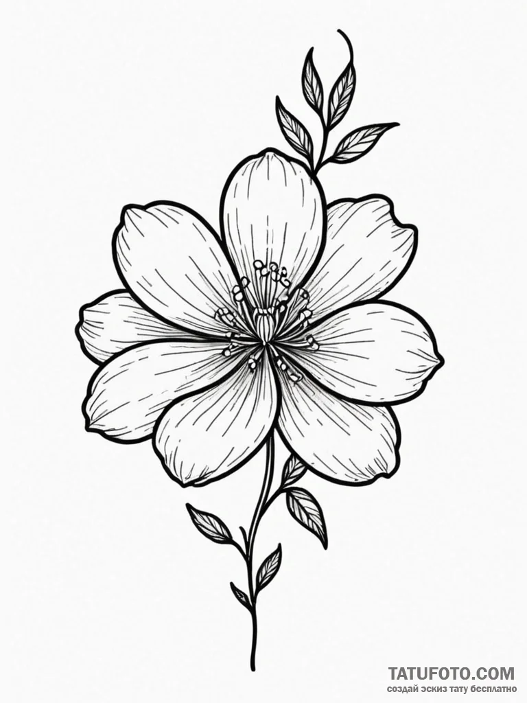 Tattoo sketch a flower that only blooms at ni... - эскиз тату (№1751054704_0, 27.06.2025 20:05) — Tatufoto.com
