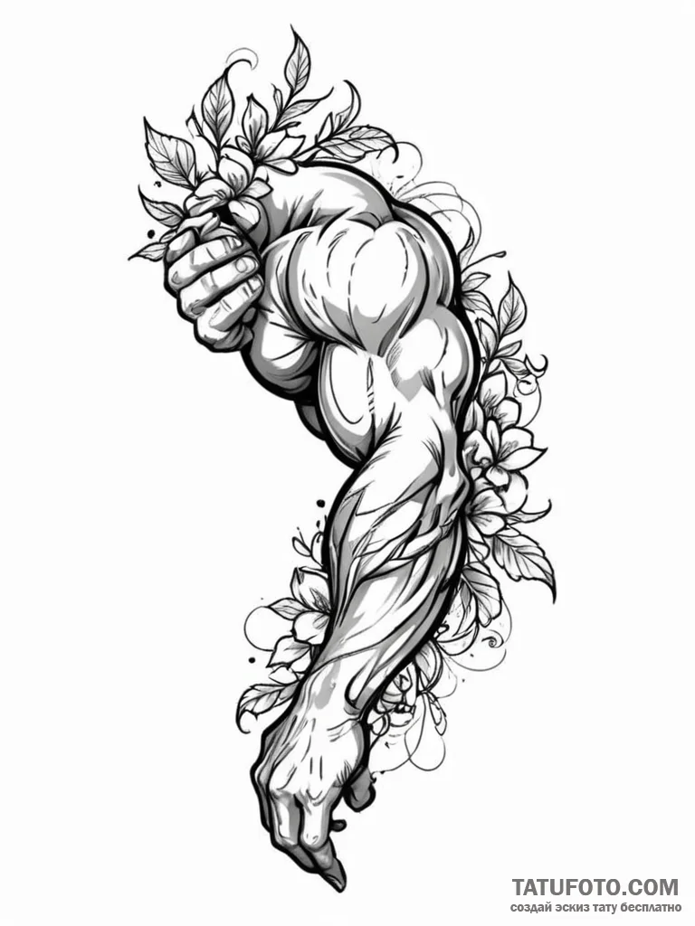 Tattoo design a powerful, muscular arm with a... - эскиз тату (№1751054925_0, 27.06.2025 20:08) — Tatufoto.com