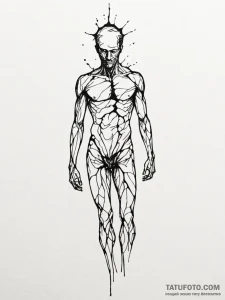 Tattoo sketch a person's silhouette made of g... - эскиз тату (№1751055286_0, 27.06.2025 20:14) — Tatufoto.com