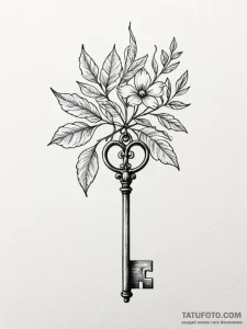 Tattoo sketch a plant with leaves that are sh... - эскиз тату (№1751055606_0, 27.06.2025 20:20) — Tatufoto.com