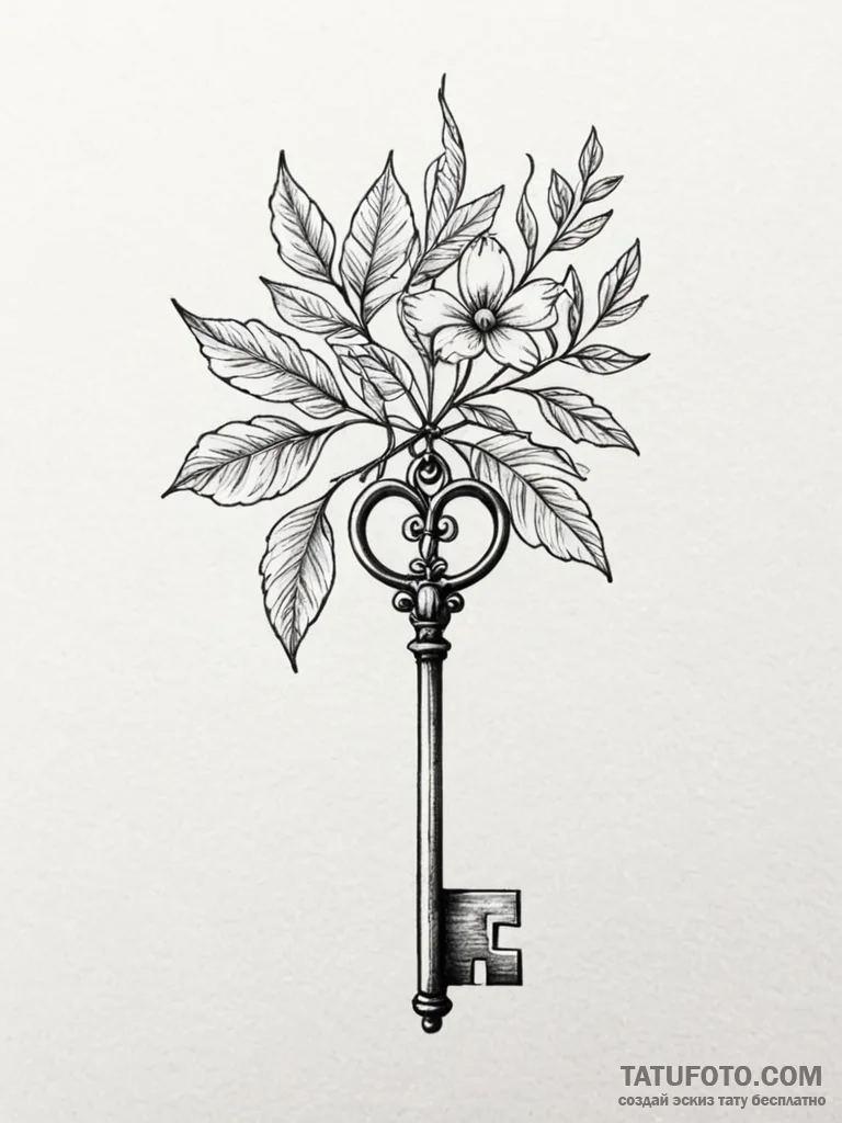 Tattoo sketch a plant with leaves that are sh... - эскиз тату (№1751055606_0, 27.06.2025 20:20) — Tatufoto.com