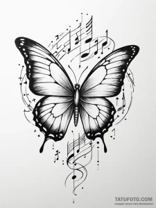 Tattoo sketch a butterfly with wings made of... - эскиз тату (№1751056032_0, 27.06.2025 20:27) — Tatufoto.com