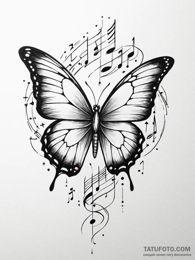 Tattoo sketch a butterfly with wings made of... - эскиз тату (№1751056032_0, 27.06.2025 20:27) — Tatufoto.com