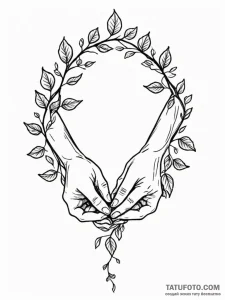 Tattoo design a vine with leaves that are sma... - эскиз тату (№1751056746_0, 27.06.2025 20:39) — Tatufoto.com