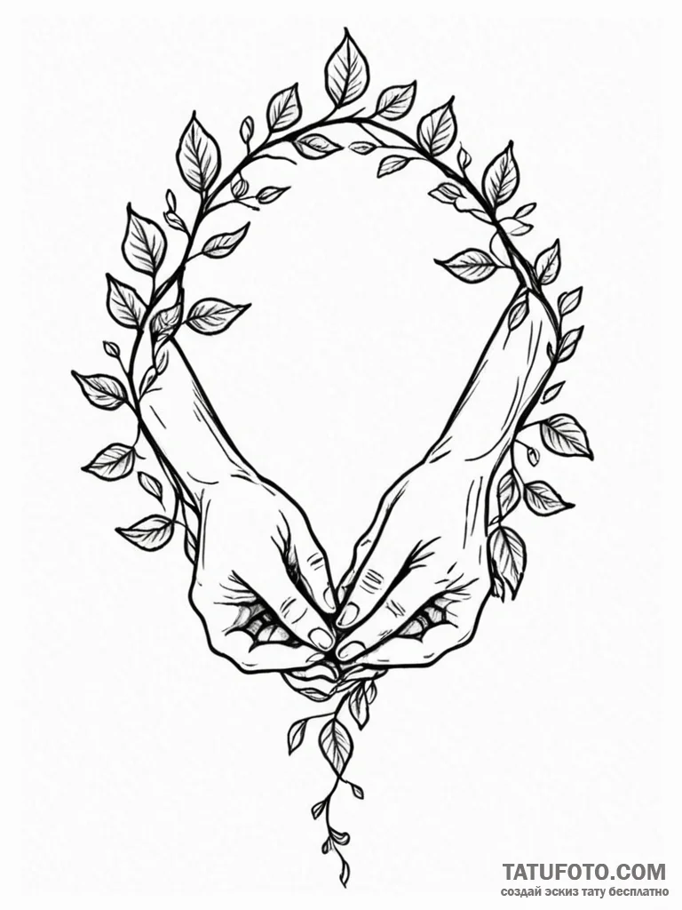 Tattoo design a vine with leaves that are sma... - эскиз тату (№1751056746_0, 27.06.2025 20:39) — Tatufoto.com