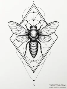 Tattoo sketch a cicada's song visualized as a... - эскиз тату (№1751057008_0, 27.06.2025 20:43) — Tatufoto.com