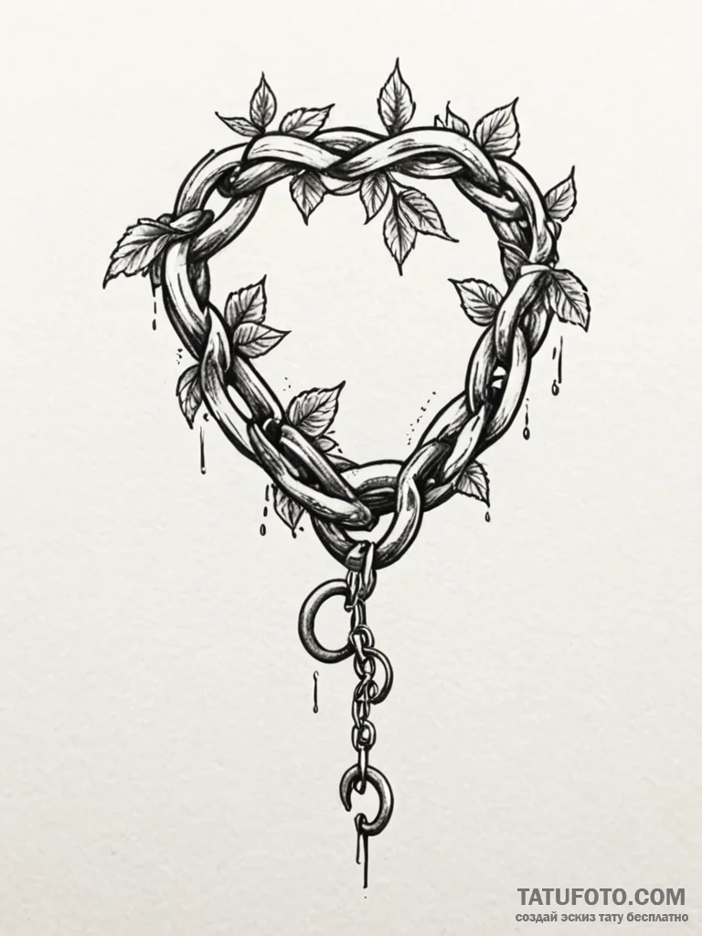 Tattoo design a single, strong vine breaking... - эскиз тату (№1751057247_0, 27.06.2025 20:47) — Tatufoto.com