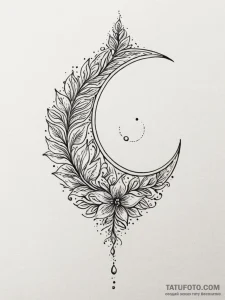 Tattoo design a single, dark, new moon, but i... - эскиз тату (№1751060178_0, 27.06.2025 21:36) — Tatufoto.com