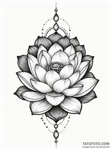 Tattoo sketch a lotus flower with its petals... - эскиз тату (№1751060355_0, 27.06.2025 21:39) — Tatufoto.com