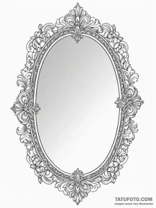 Tattoo design a beautiful, ornate mirror fram... - эскиз тату (№1751060690_0, 27.06.2025 21:44) — Tatufoto.com