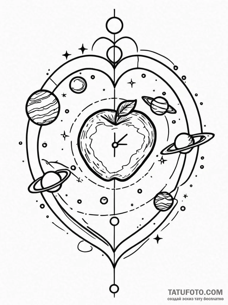 Tattoo design a planets' alignment, but the p... - эскиз тату (№1751060998_0, 27.06.2025 21:49) — Tatufoto.com