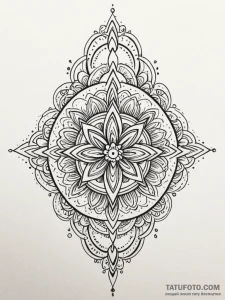 Tattoo design a complex, symmetrical pattern... - эскиз тату (№1751061242_0, 27.06.2025 21:54) — Tatufoto.com
