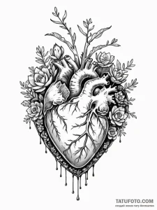 Tattoo sketch a terrarium in the shape of a h... - эскиз тату (№1751061493_0, 27.06.2025 21:58) — Tatufoto.com