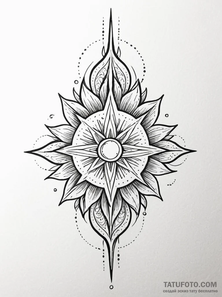 Tattoo design a single, abstract point of lig... - эскиз тату (№1751061851_0, 27.06.2025 22:04) — Tatufoto.com