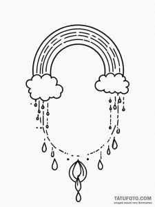 Tattoo sketch a small, stylized rainbow. - эскиз тату (№1751062783_0, 27.06.2025 22:19) — Tatufoto.com