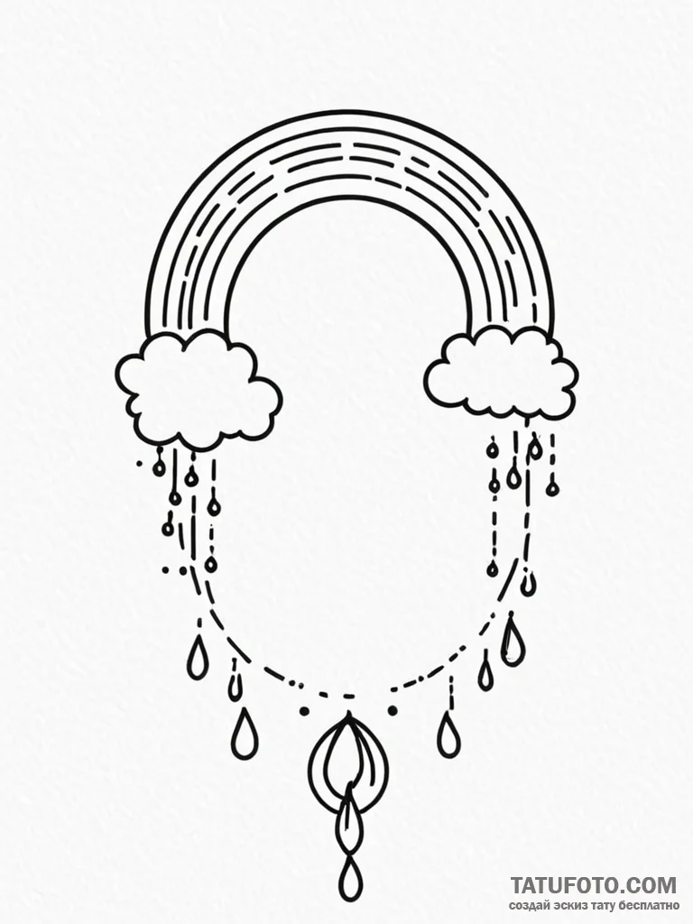 Tattoo sketch a small, stylized rainbow. - эскиз тату (№1751062783_0, 27.06.2025 22:19) — Tatufoto.com