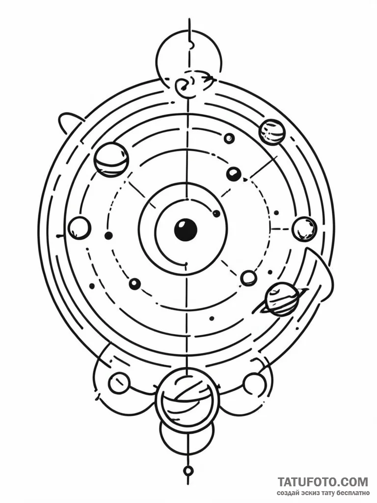 Tattoo sketch a zodiac glyph with its ruling... - эскиз тату (№1751063152_0, 27.06.2025 22:25) — Tatufoto.com