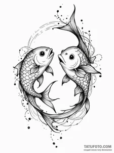 Tattoo design pisces fish, one in blackwork,... - эскиз тату (№1751063255_0, 27.06.2025 22:27) — Tatufoto.com