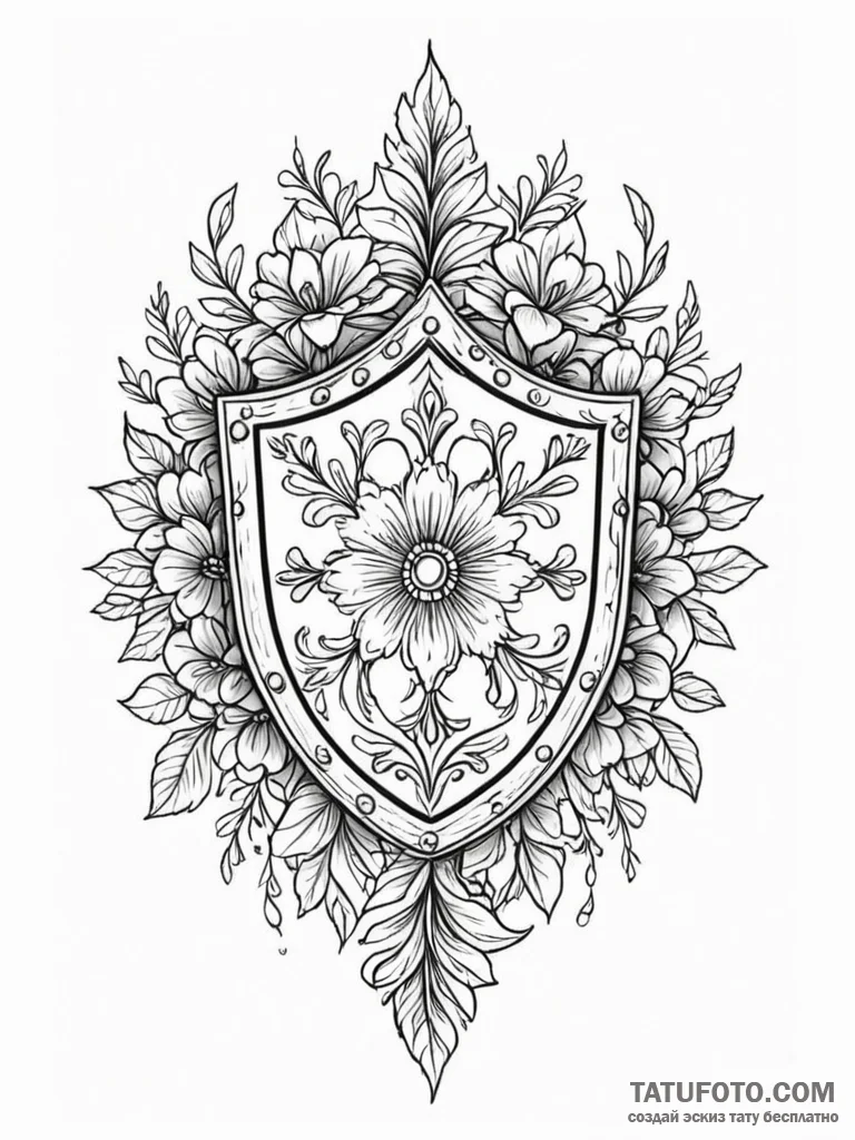 Tattoo design a subtle floral pattern forming... - эскиз тату (№1751063507_0, 27.06.2025 22:31) — Tatufoto.com