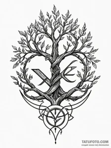 110. tattoo sketch: "yest" rune intertwined w... - эскиз тату (№1751063693_0, 27.06.2025 22:34) — Tatufoto.com