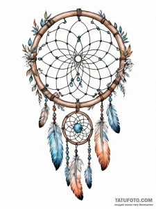 Tattoo sketch a dreamcatcher with a zodiac gl... - эскиз тату (№1751064534_0, 27.06.2025 22:48) — Tatufoto.com