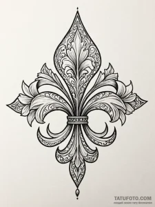 Tattoo sketch a classic 'fleur-de-lis' with a... - эскиз тату (№1751065549_0, 27.06.2025 23:05) — Tatufoto.com